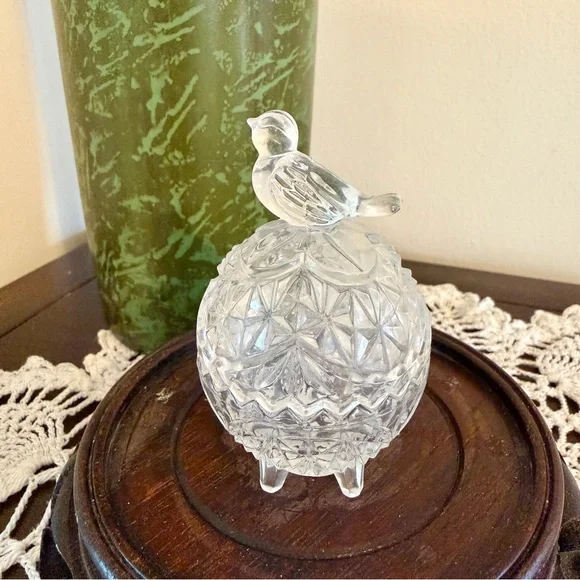 Hofbauer Byrdes Led Crystal Trinket Dish Made in Germany Vintage 70s-80s - Picture 2 of 8